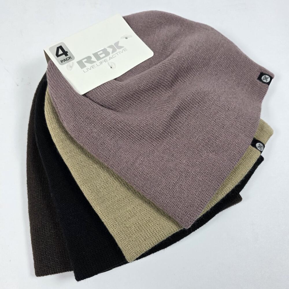 RBX Women’s 4 Pack Knit Beanie Hat Winter Slouchy Skull Cap Warm Stretch